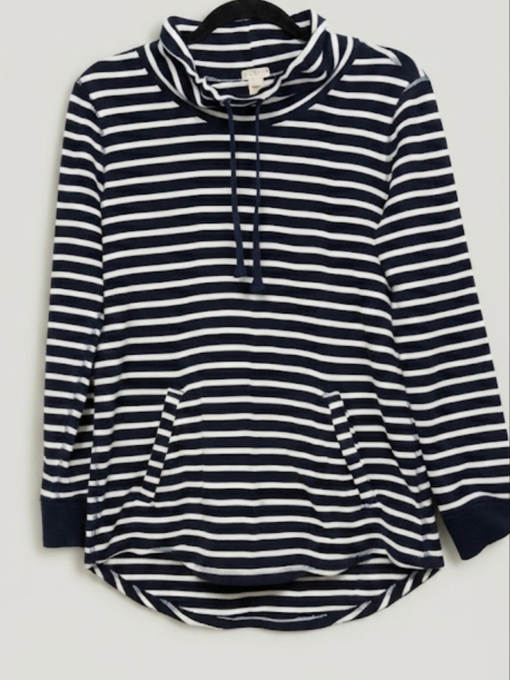 J.Crew Navy & White Striped Funnel Neck Pullover – Size S